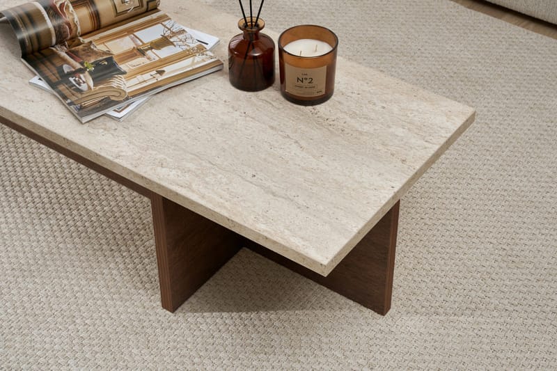 Zephral Sofabord 120x30x45 cm - Travertin, Milano Walnut - Møbler - Borde - Sofabord