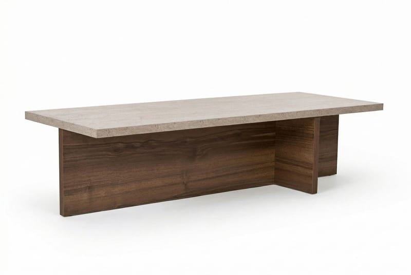 Zephral Sofabord 120x30x45 cm - Travertin, Milano Walnut - Møbler - Borde - Sofabord