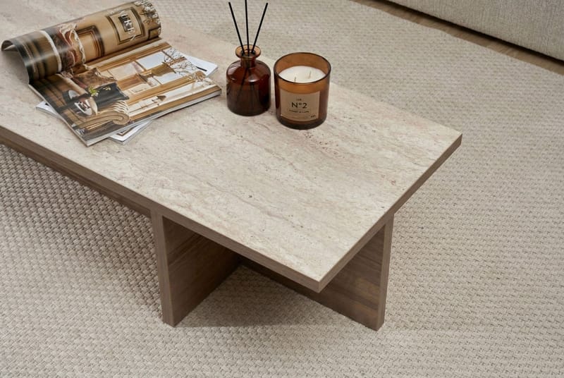 Zephral Sofabord 120x30x45 cm - Travertin, Milano Walnut - Møbler - Borde - Sofabord