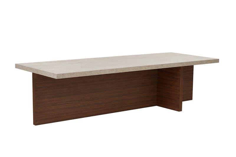 Zephral Sofabord 120x30x45 cm - Travertin, Milano Walnut - Møbler - Borde - Sofabord