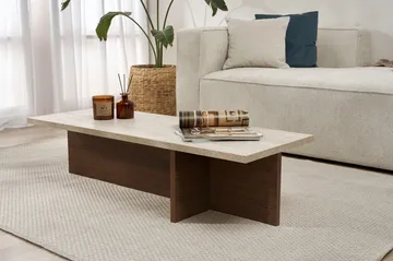 Zephral Sofabord 120x30x45 cm - Travertin, Milano Walnut - Møbler - Borde - Sofabord