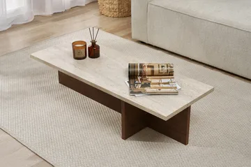 Zephral Sofabord 120x30x45 cm - Travertin, Milano Walnut - Møbler - Borde - Sofabord