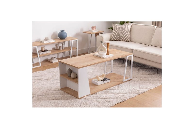 Zeric Sofabord 120 cm - Blå/Hvid - Møbler - Borde - Sofabord