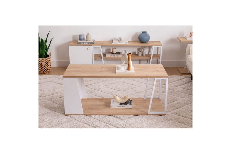 Zeric Sofabord 120 cm - Blå/Hvid - Møbler - Borde - Sofabord