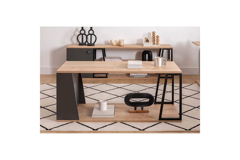 Zeric Sofabord 120 cm - Blå/Sort - Møbler - Borde - Sofabord