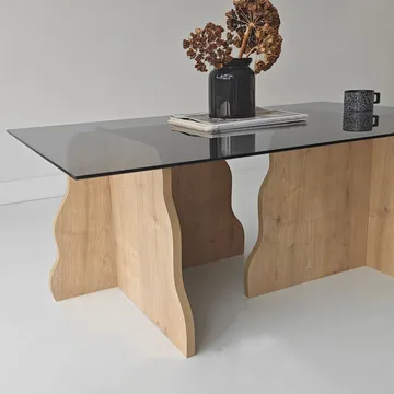 Zevric sofabord 65x105 cm rektangulært glas - Safir Eg og Røget - Møbler - Borde - Sofabord