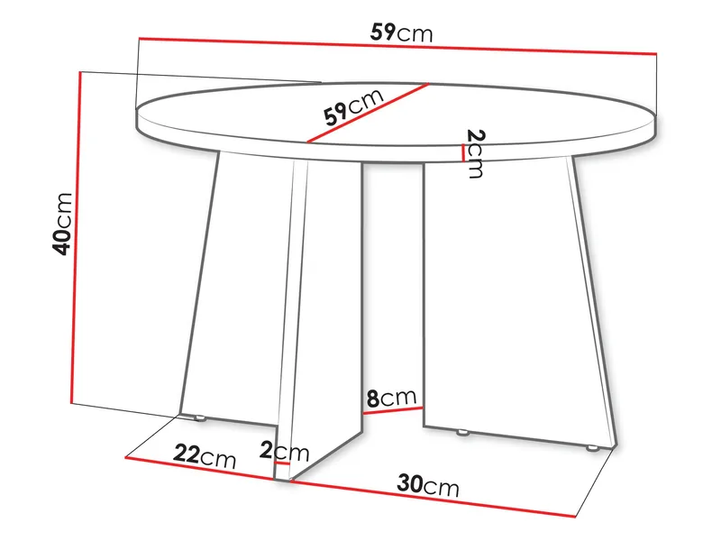 Zeyrin 59 cm Rundt Sofabord i Valnød - Brun - Møbler - Borde - Sofabord