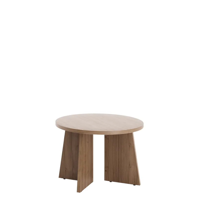 Zeyrin 59 cm Rundt Sofabord i Valnød, Brun