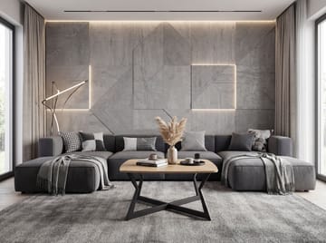 Zorlen Kvadratisk sofabord 75x75 cm med eg-look - sort egetræslook - Møbler - Borde - Spisebord og køkkenbord