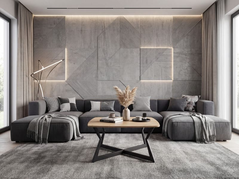 Zorlen Kvadratisk sofabord 75x75 cm med eg-look - sort egetræslook - Møbler - Borde - Spisebord og køkkenbord