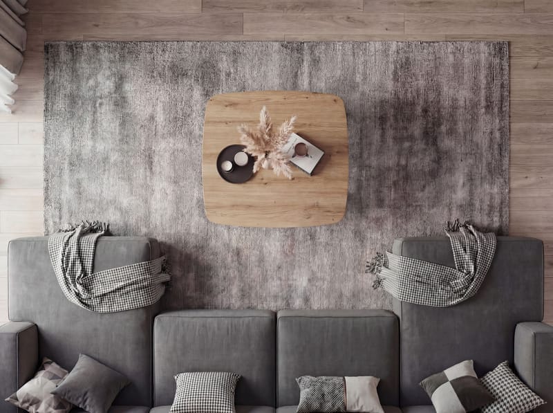 Zorlen Kvadratisk sofabord 75x75 cm med eg-look - sort egetræslook - Møbler - Borde - Spisebord og køkkenbord