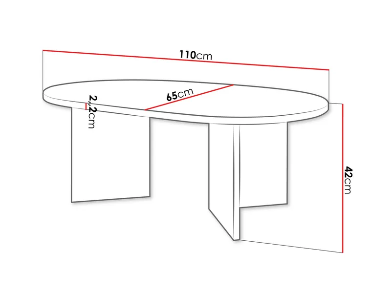 Zyleron Sofabord 110 cm - Lysebrun - Møbler - Borde - Sofabord