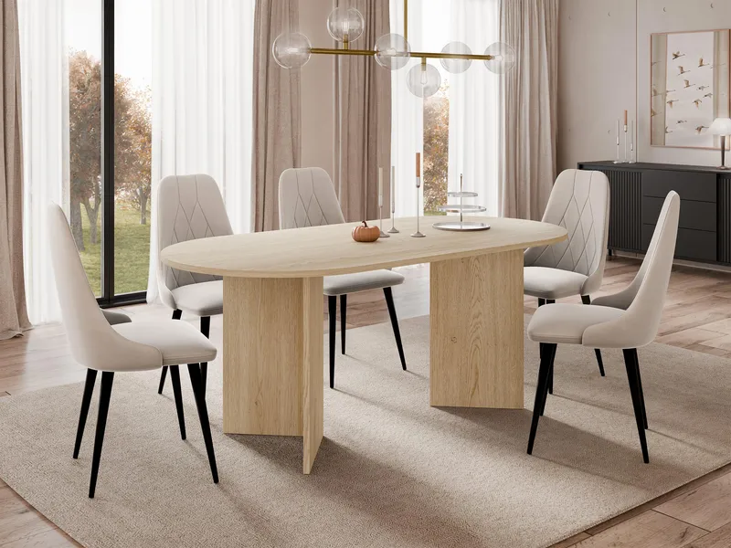 Zyleron Spisebord ovalt 185 cm - Lysebrun - Møbler - Borde - Spisebord og køkkenbord