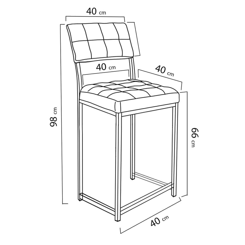Cenanwesh bargruppe bord + 4 stole - Antracit Sort - Møbler - Borde