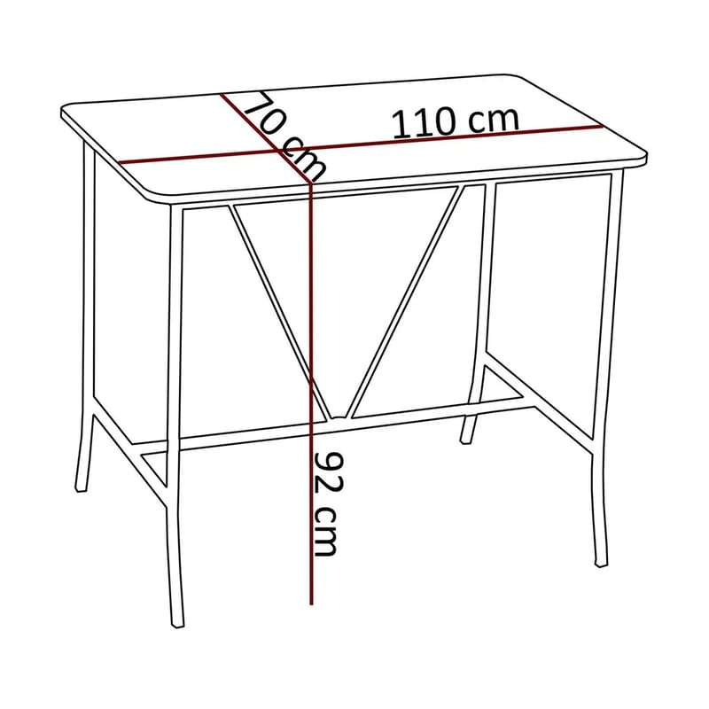 Cenanwesh bargruppe bord + 4 stole - Creme Valnød - Møbler - Borde