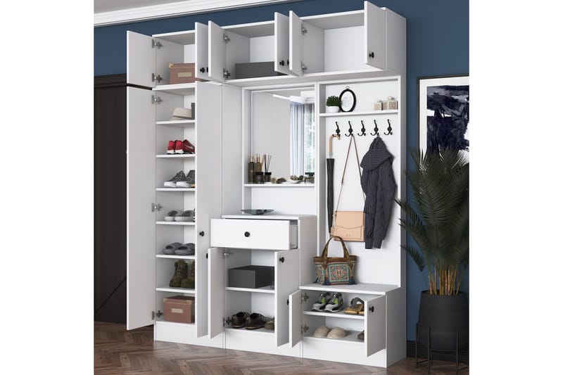 Honny Entrésæt Hvid - Hanah Home - Møbler - Entrémøbler - Møbelsæt til hall og entre