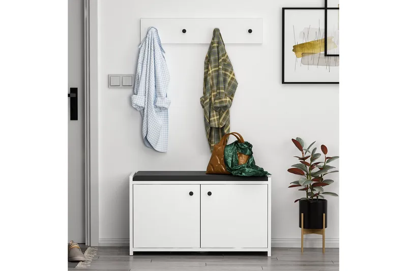 Ostwerwal Entrésæt Hvid - Hanah Home - Møbler - Entrémøbler - Møbelsæt til hall og entre