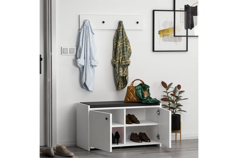 Ostwerwal Entrésæt Hvid - Hanah Home - Møbler - Entrémøbler - Møbelsæt til hall og entre