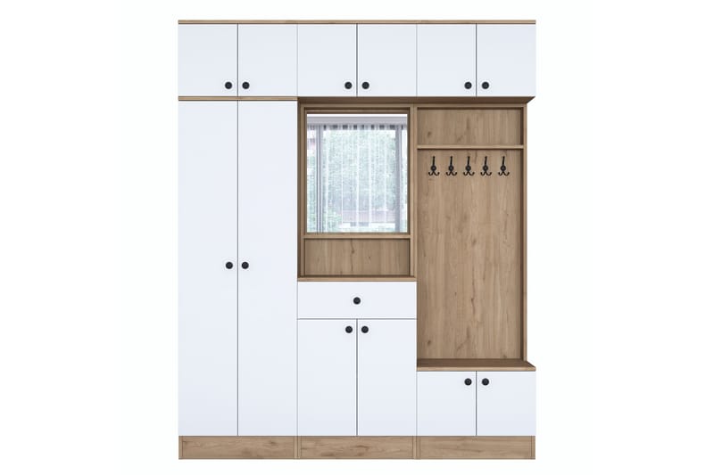 Itsuo Entrémøbelsett Hvit/Brun - Hanah Home - Møbler - Entrémøbler - Møbelsæt til hall og entre