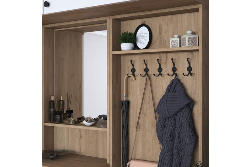 Itsuo Entrémøbelsett Hvit/Brun - Hanah Home - Møbler - Entrémøbler - Møbelsæt til hall og entre