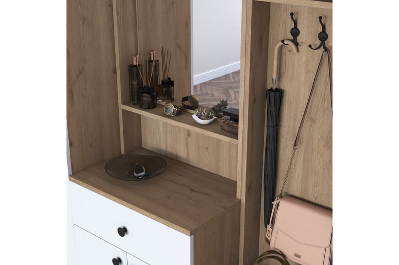 Itsuo Entrémøbelsett Hvit/Brun - Hanah Home - Møbler - Entrémøbler - Møbelsæt til hall og entre