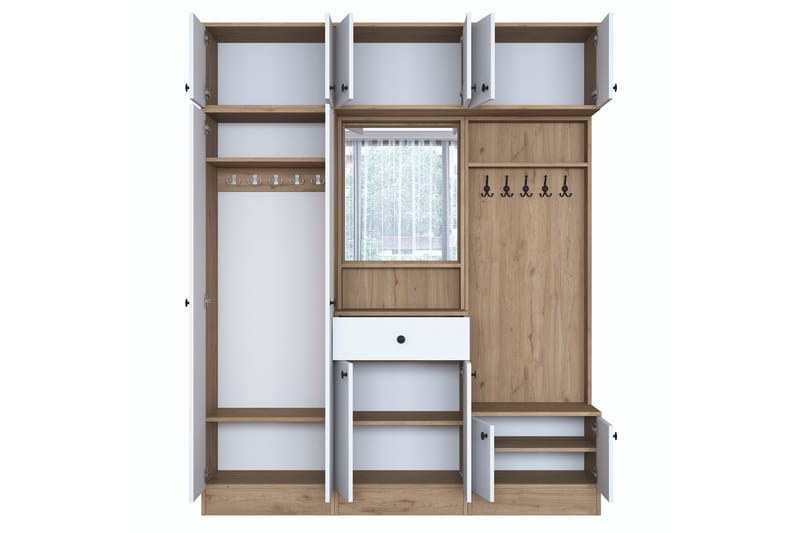 Itsuo Entrémøbelsett Hvit/Brun - Hanah Home - Møbler - Entrémøbler - Møbelsæt til hall og entre
