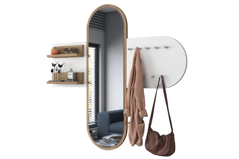 Courlac Entrémøbelsett Hvit/Brun - Hanah Home - Møbler - Entrémøbler - Møbelsæt til hall og entre