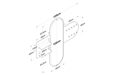 Courlac Entrémøbelsett Hvit/Brun - Hanah Home - Møbler - Entrémøbler - Møbelsæt til hall og entre