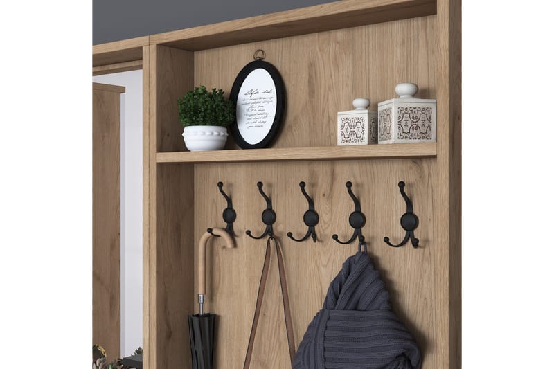 Hooda Entrésæt Brun/Hvid - Hanah Home - Møbler - Entrémøbler - Møbelsæt til hall og entre