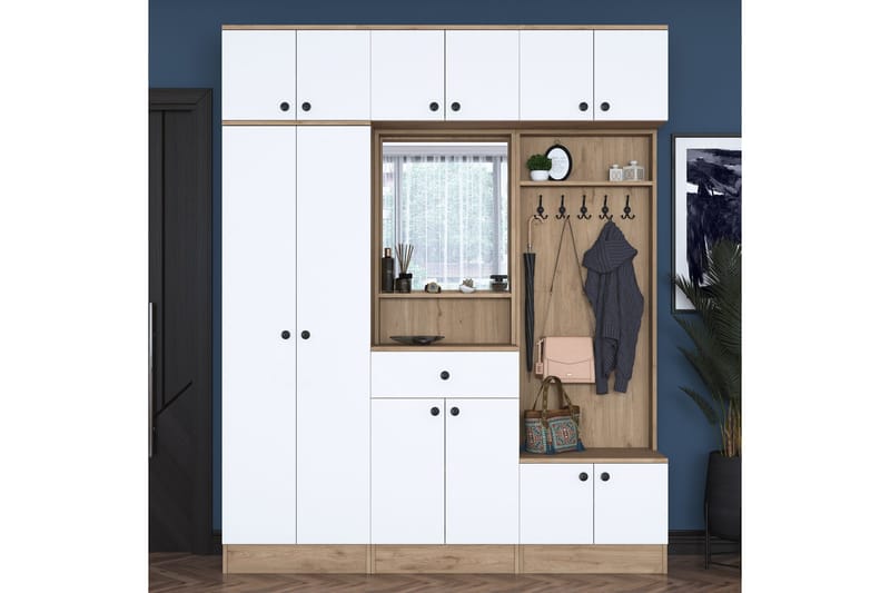Honny Entrésæt Brun/Hvid - Hanah Home - Møbler - Entrémøbler - Møbelsæt til hall og entre