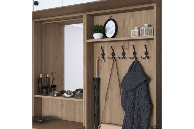 Honny Entrésæt Brun/Hvid - Hanah Home - Møbler - Entrémøbler - Møbelsæt til hall og entre