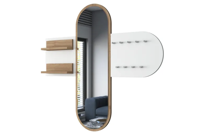 Courlac Entrémøbelsett Hvit/Brun - Hanah Home - Møbler - Entrémøbler - Møbelsæt til hall og entre