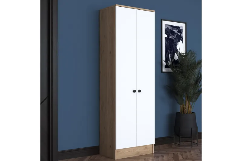 Hooda Entrésæt Hvid/Brun - Hanah Home - Møbler - Entrémøbler - Møbelsæt til hall og entre