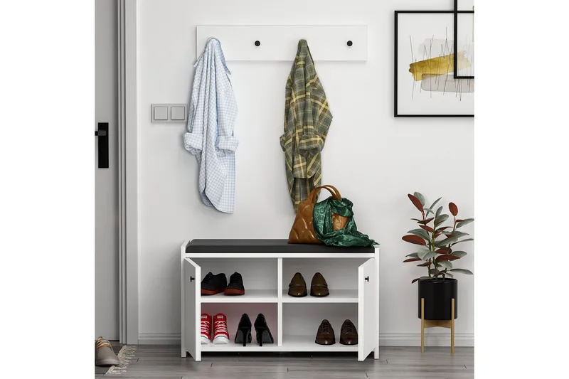 Ostwerwal Entrésæt Hvid - Hanah Home - Møbler - Entrémøbler - Møbelsæt til hall og entre