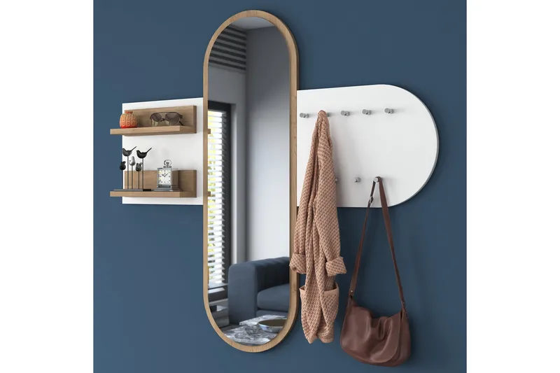 Courlac Entrémøbelsett Hvit/Brun - Hanah Home - Møbler - Entrémøbler - Møbelsæt til hall og entre