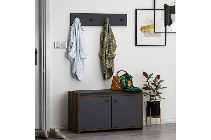Ostwerwal Entrésæt Antracit - Hanah Home - Møbler - Entrémøbler - Møbelsæt til hall og entre