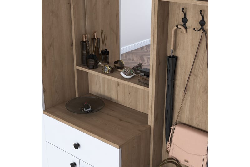 Honny Entrésæt Brun/Hvid - Hanah Home - Møbler - Entrémøbler - Møbelsæt til hall og entre