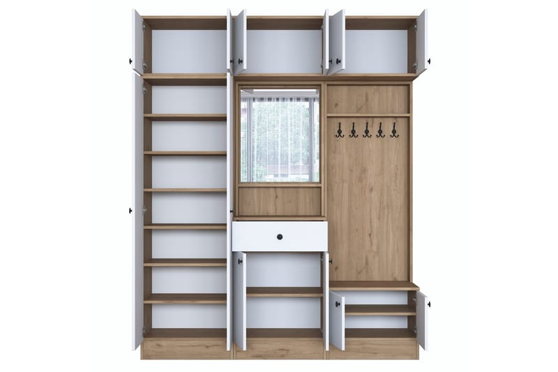 Honny Entrésæt Brun/Hvid - Hanah Home - Møbler - Entrémøbler - Møbelsæt til hall og entre