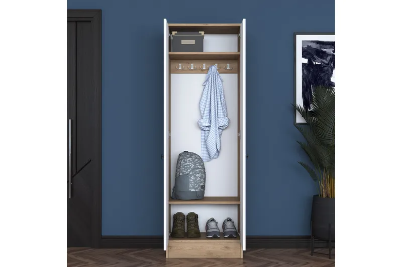 Hooda Entrésæt Hvid/Brun - Hanah Home - Møbler - Entrémøbler - Møbelsæt til hall og entre