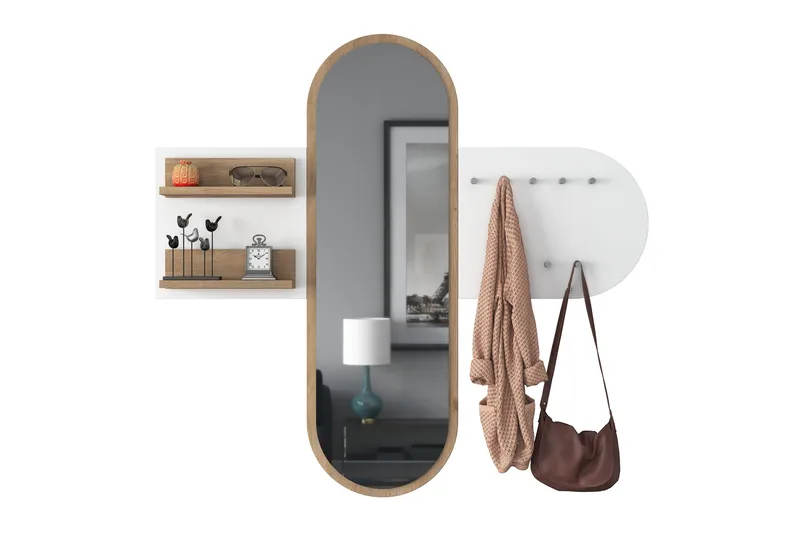 Courlac Entrémøbelsett Hvit/Brun - Hanah Home - Møbler - Entrémøbler - Møbelsæt til hall og entre