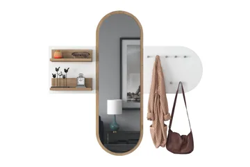 Courlac Entrémøbelsett Hvit/Brun - Hanah Home - Møbler - Entrémøbler - Møbelsæt til hall og entre