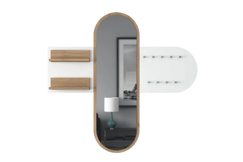 Courlac Entrémøbelsett Hvit/Brun, Hanah Home