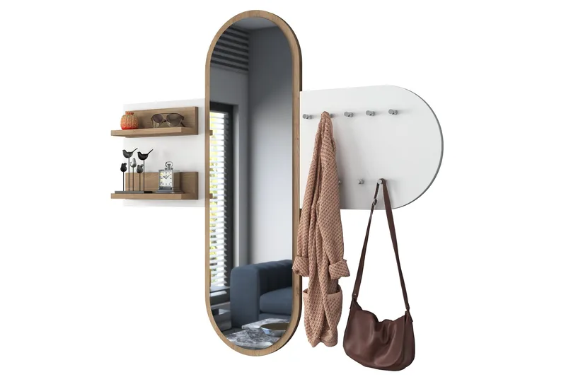 Courlac Entrémøbelsett Hvit/Brun - Hanah Home - Møbler - Entrémøbler - Møbelsæt til hall og entre