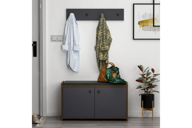 Ostwerwal Entrésæt Antracit - Hanah Home - Møbler - Entrémøbler - Møbelsæt til hall og entre
