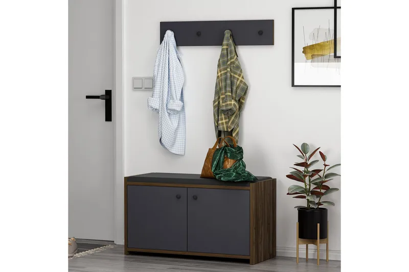 Ostwerwal Entrésæt Antracit - Hanah Home - Møbler - Entrémøbler - Møbelsæt til hall og entre
