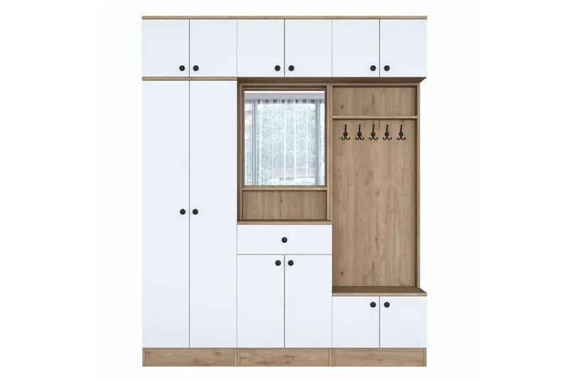 Honny Entrésæt Brun/Hvid - Hanah Home - Møbler - Entrémøbler - Møbelsæt til hall og entre