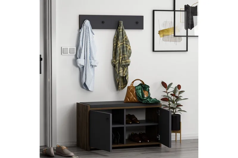 Ostwerwal Entrésæt Antracit - Hanah Home - Møbler - Entrémøbler - Møbelsæt til hall og entre