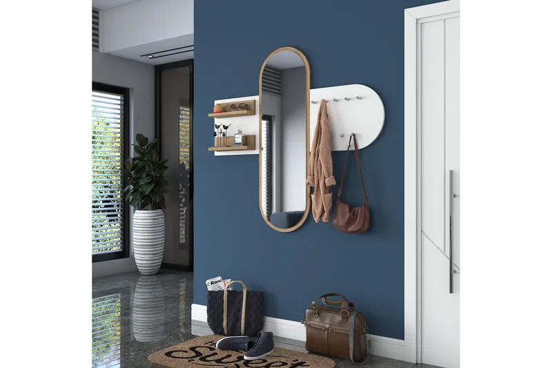 Courlac Entrémøbelsett Hvit/Brun - Hanah Home - Møbler - Entrémøbler - Møbelsæt til hall og entre