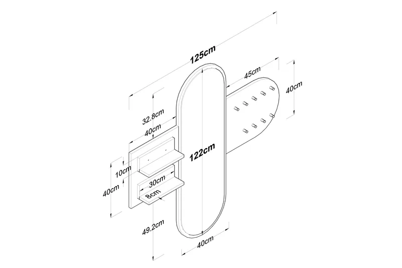 Courlac Entrémøbelsett Hvit/Brun - Hanah Home - Møbler - Entrémøbler - Møbelsæt til hall og entre