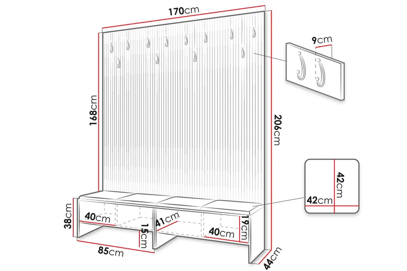 Agam Entremøbelsæt - Møbler - Entrémøbler - Møbelsæt til hall og entre